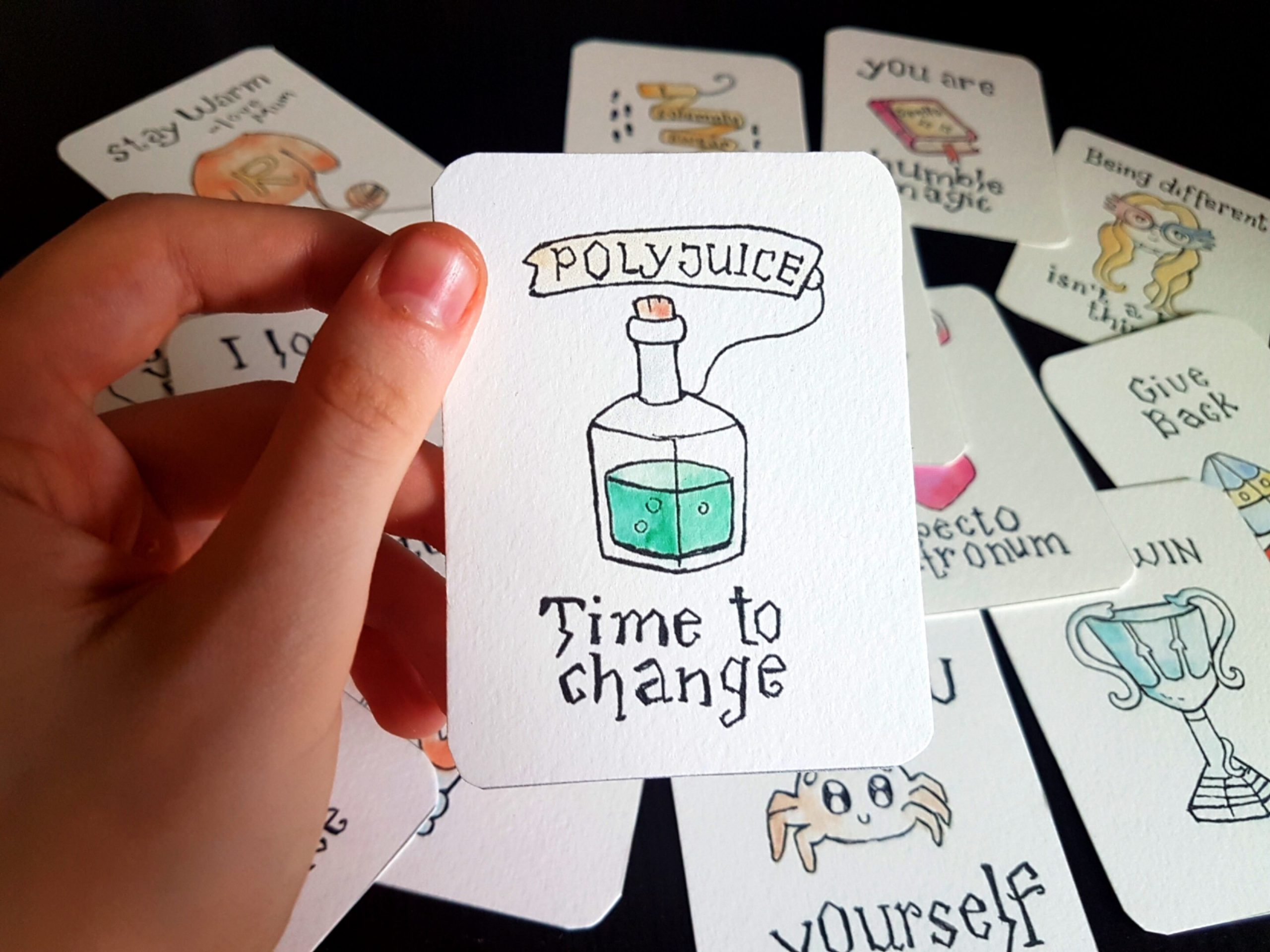 Magic deck | Oracle tarot witch indie cute deck | original retro handmade printed cards | gift for her | pocket deck